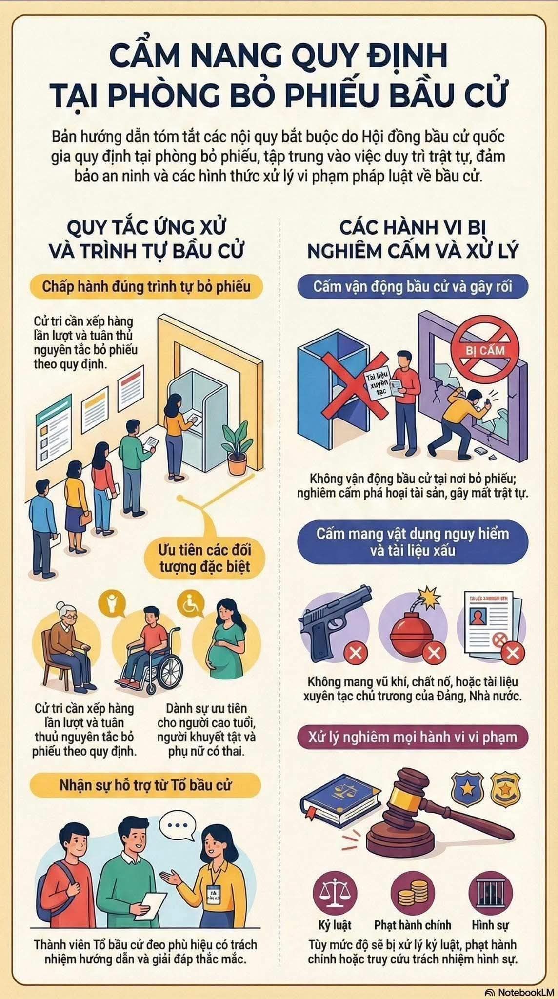 QUY ĐỊNH TẠI PHÒNG BỎ PHIẾU BẦU CỬ