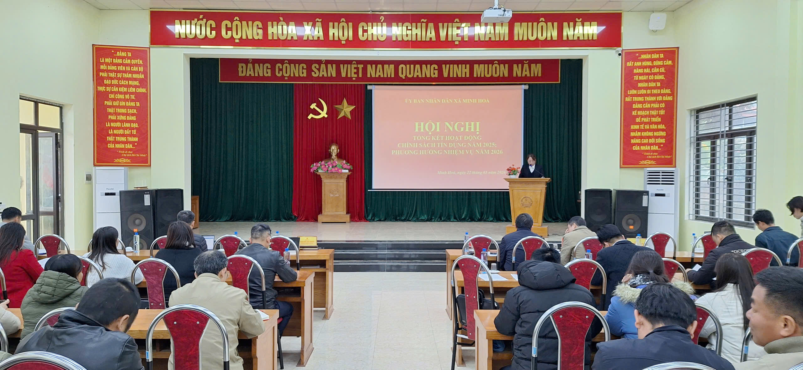Xã Minh Hòa tổng kết hoạt động tín dụng chính sách xã hội năm 2025, triển khai phương hướng nhiệm vụ năm 2026