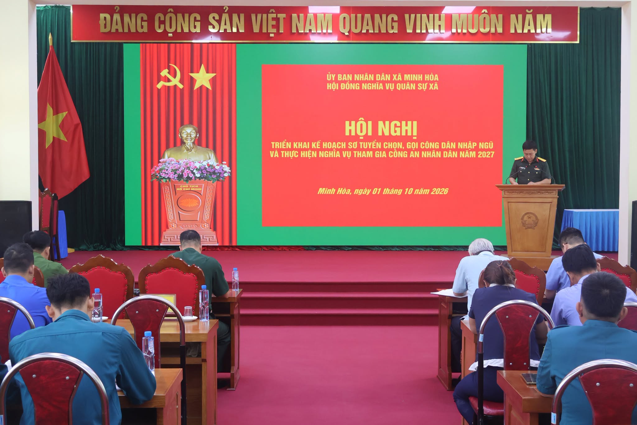 XÃ MINH HÒA TRIỂN KHAI NHIỆM VỤ SƠ TUYỂN, TUYỂN CHỌN VÀ GỌI CÔNG DÂN NHẬP NGŨ NĂM 2027
