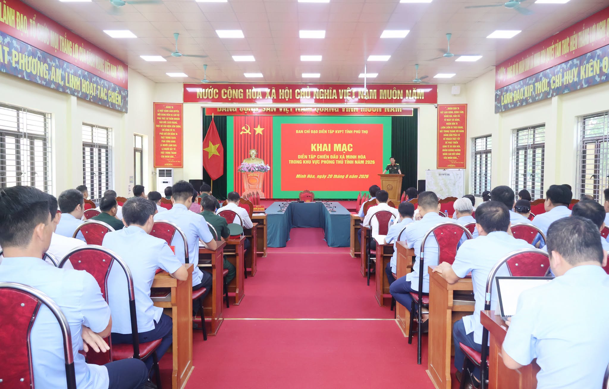DIỄN TẬP CHIẾN ĐẤU XÃ MINH HÒA TRONG KHU VỰC PHÒNG THỦ TỈNH NĂM 2026